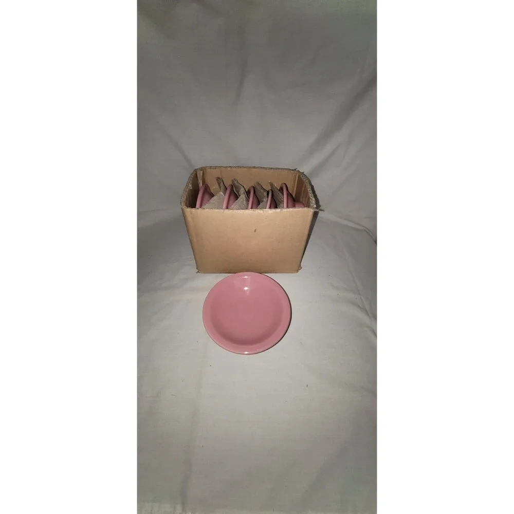 Crate & Barrel Pink Cupcake Pedestal Ramekin Bowls Set of 6 Girlie Summer Spring